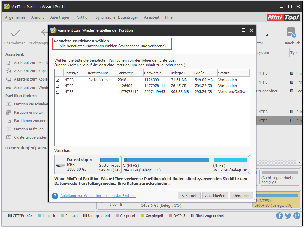 Gel Schte Ntfs Partition Sowie Deren Daten Wiederherstellen Minitool