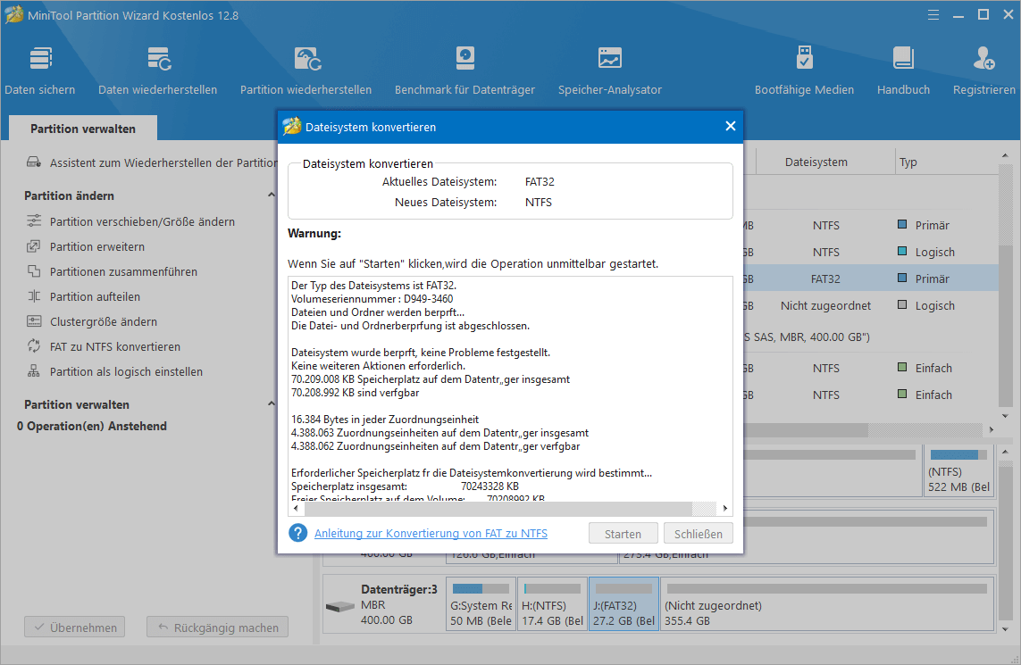 FAT zu NTFS konvertieren
