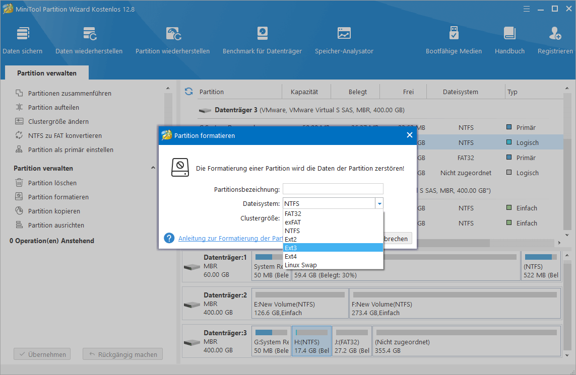 Partition formatieren