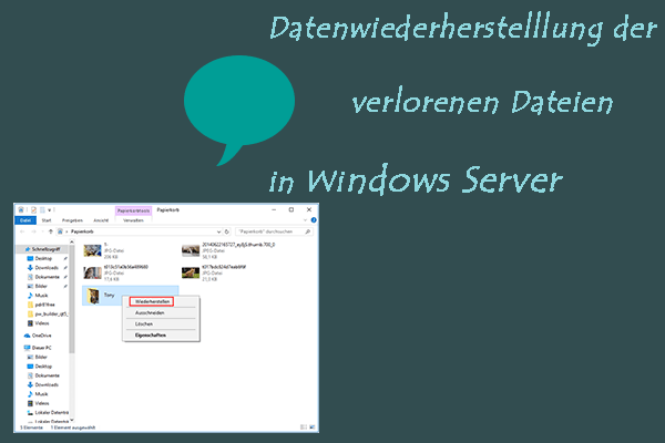 Lösungen zur Datenwiederherstelllung der verlorenen Dateien in Windows Server