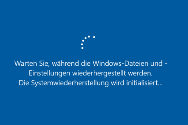 Gelöst - Windows 10 Systemwiederherstellung bleibt stecken