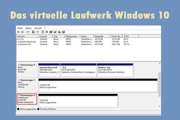 Virtuelles Laufwerk Windows 10: Definition, Erstellen, Verwaltung
