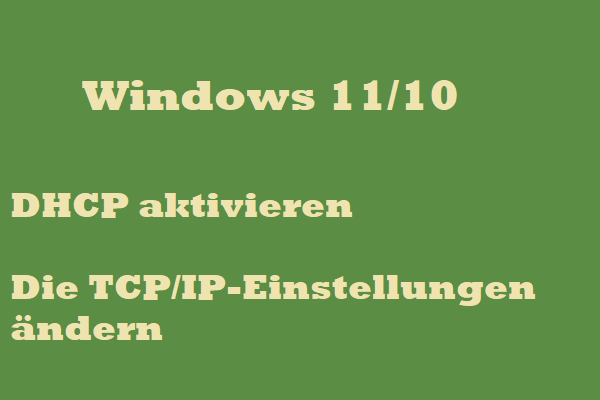 DHCP aktivieren und die TCP/IP-Einstellungen ändern Windows 11/10