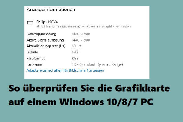5 Wege: So überprüft die Grafikkarte auf einem Windows 10/8/7 PC