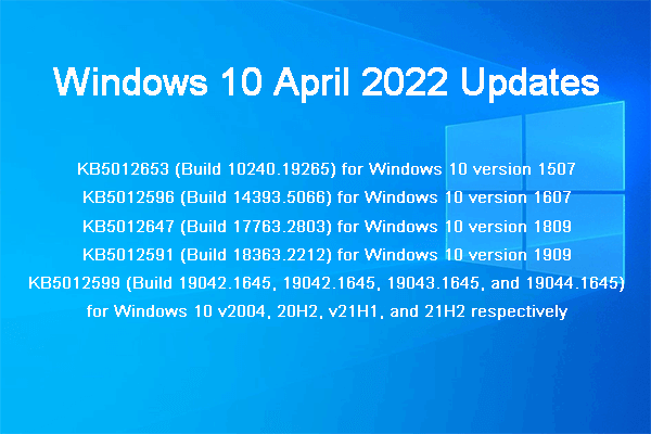 Kumulative Updates für Windows 10 April 2022 sind jetzt verfügbar
