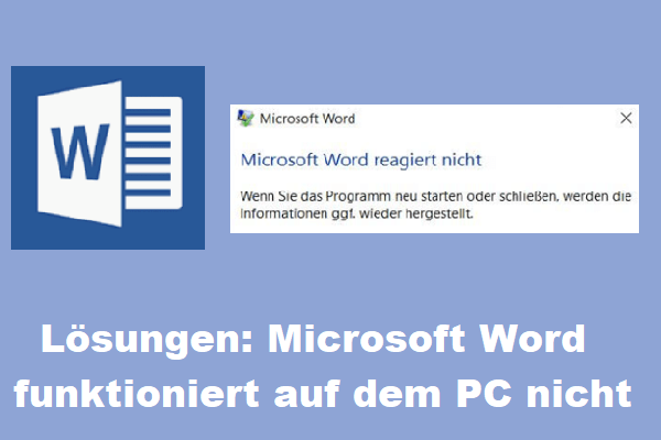 Lösungen:  Microsoft Word reagiert auf dem PC nicht mehr