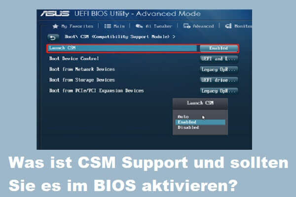 Was ist CSM Support und sollten Sie es im BIOS aktivieren?