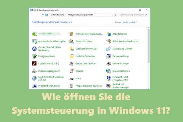 7 Wege: Wie öffnen Sie Die Systemsteuerung In Windows 11? - MiniTool