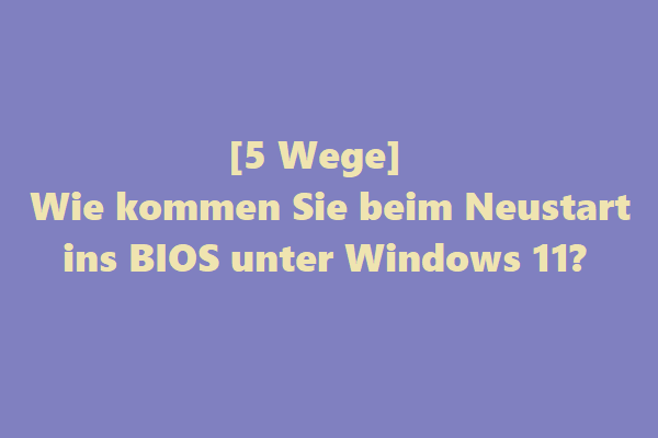 [5 Wege] Wie kommen Sie beim Neustart ins BIOS unter Windows 11?