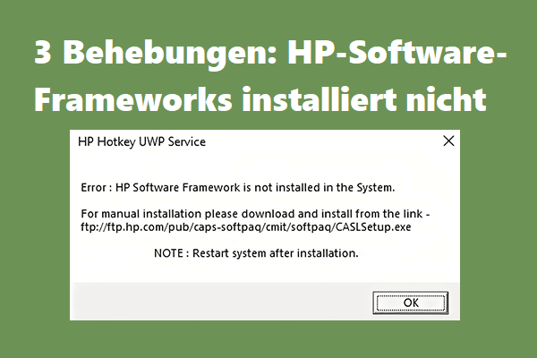 3 Behebungen: HP-Software-Frameworks nicht installiert