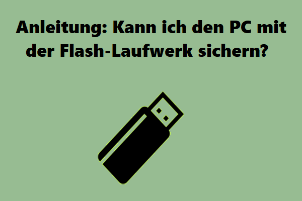 Anleitung: Kann ich den PC mit der Flash-Laufwerk sichern?