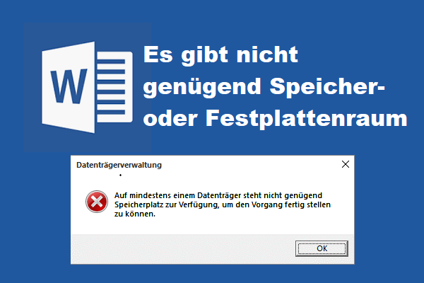 Word 2013 Nicht Genügend Arbeitsspeicher Oder Speicherplatz Vorhanden de.minitool.com