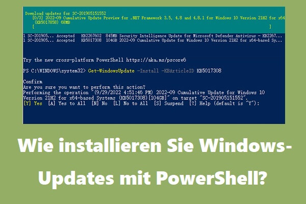 Wie installieren Sie Windows-Updates mit PowerShell?