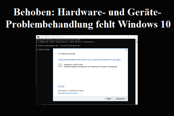 Behoben: Hardware- und Geräte-Problembehandlung fehlt Windows 10
