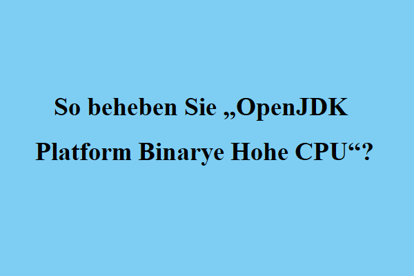 So beheben Sie „OpenJDK Platform Binarye Hohe CPU“?