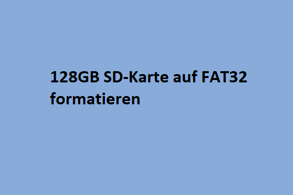 Formatieren einer 128GB SD-Karte auf FAT32 unter Windows 10/11