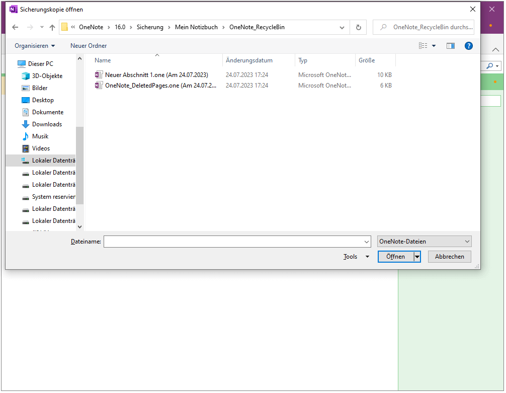 (4 Wege) OneNoteDateien wiederherstellen in Windows 11/10