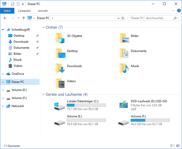 Laufwerksanzeige in Windows-Explorer