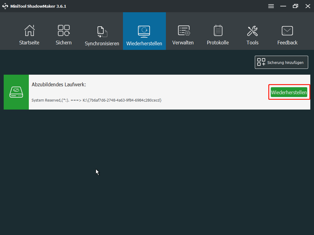 Stellen Sie das System mit MiniTool ShadowMaker wieder her