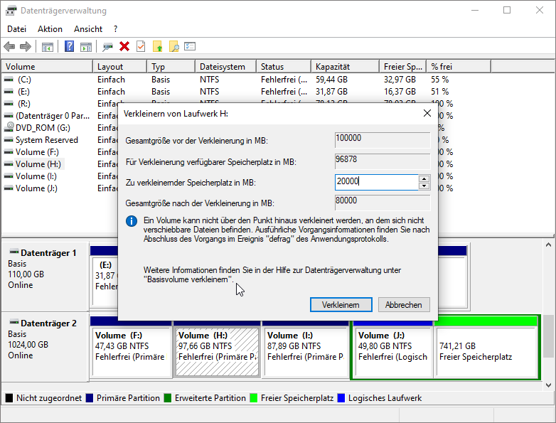 Detaillierte Anleitungen zum Partitionieren einer Festplatte unter