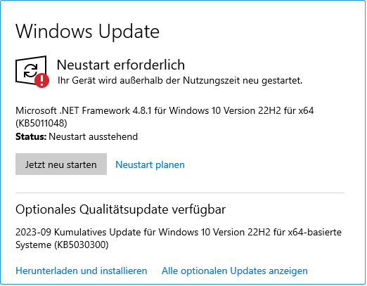 Update auf Windows 10 22H2