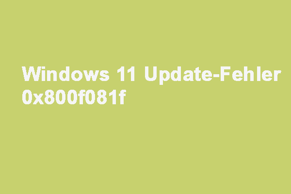 [10 Lösungen] So beheben Sie den Windows 11 Update-Fehler 0x800f081f