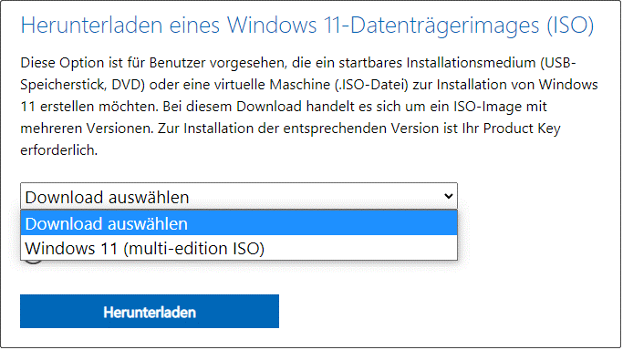 Windows 11-ISO-Datei herunterladen