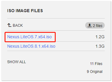 Nexus LiteOS 7 ISO herunterladen