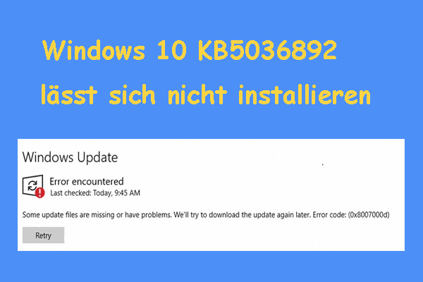 Windows 10 Version 1903 Kann Nicht Installiert Werden Windows 10 KB5036892 kann nicht installiert werden – 6 Lösungen