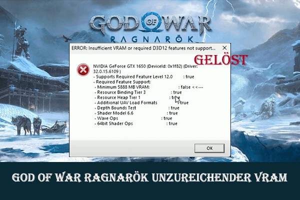Beste Lösungen God of War Ragnarök unzureichender VRAM