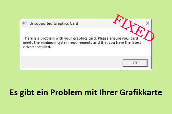 Gelöst – Es gibt ein Problem mit Ihrer Grafikkarte
