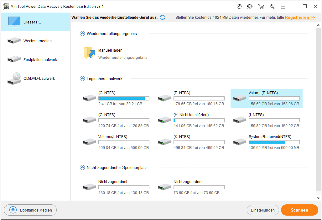 der Wiederherstellungsmodus Dieser PC