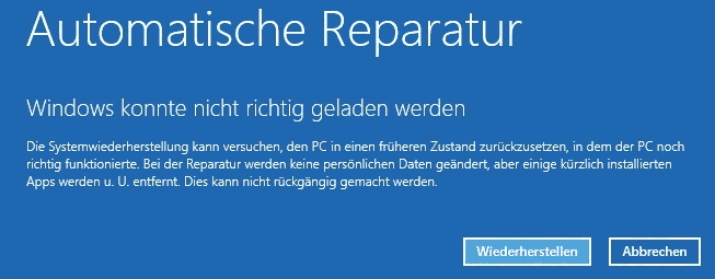 Windows 10 8 Windows Automatische Reparatur Funktioniert Nicht