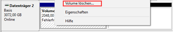 Volume löschen