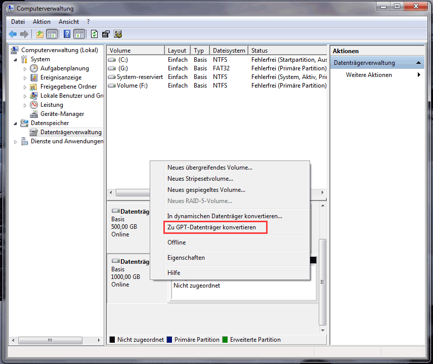 Kostenloser Windows 7 PartitionManager Partition Wizard, CMD