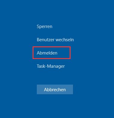 Windows Konto Abmelden