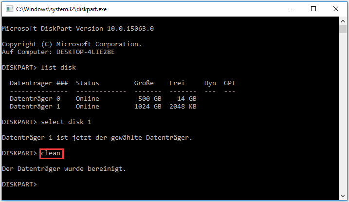 7 häufige Diskpart-Befehle unter Windows 10 – Einfach - MiniTool