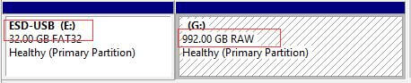 externe Festplatte als RAW angezeigt