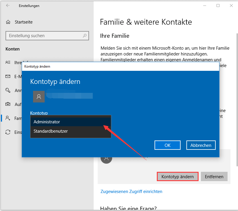 Konto unter Windows 10 erstellen 2