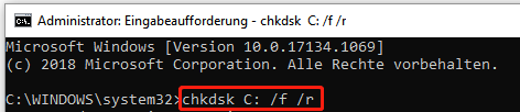 Fehlerbehebung von Kernel Data Inpage Error mit CHKDSK