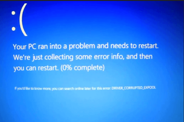windows error stop code driver corrupted expool