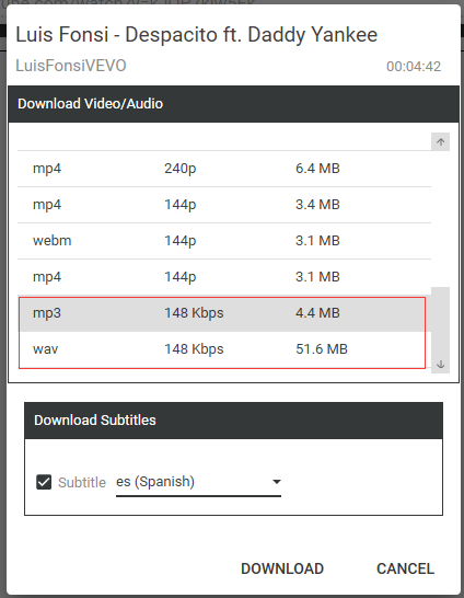 Wählen Sie das MP3-Format