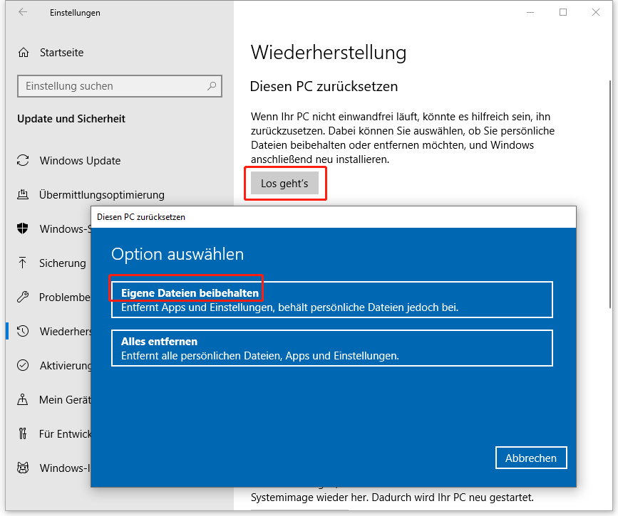 Windows 10 Update Die Vorherige Version Von Windows Wird Wiederhergestellt 3 Wege: Der Zurückkehr auf die vorherige Version ist nicht verfügbar