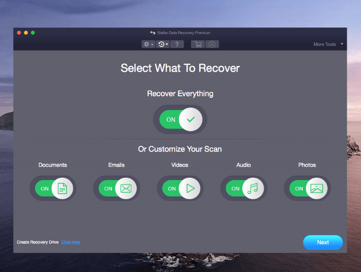 Hauptschnittstelle von Stellar Mac Data Recovery