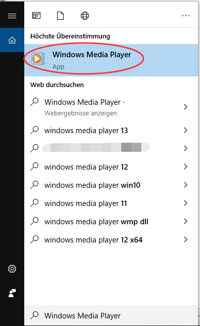 Windows Media Player öffnen
