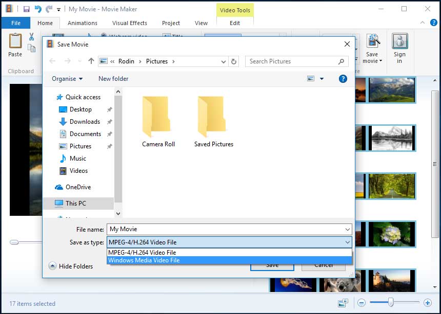 save to the fact mov in windows tv show maker