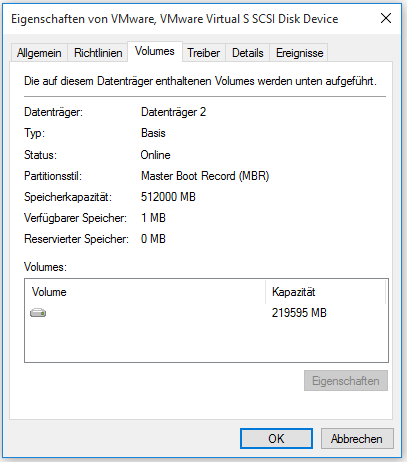 Wie viel Speicherplatz wird für eine dynamische Festplatten-Datenbank ...