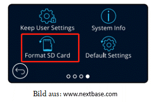 SD-Karte auf Dashcam formatieren