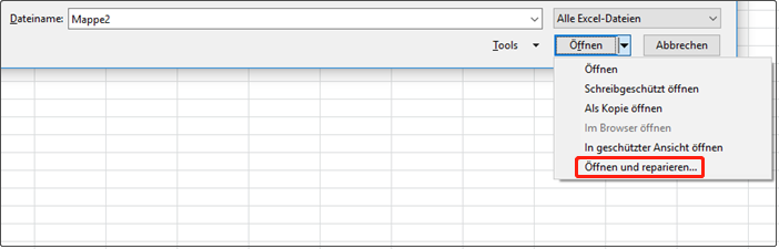 So reparieren Sie eine beschädigte Excel-Datei