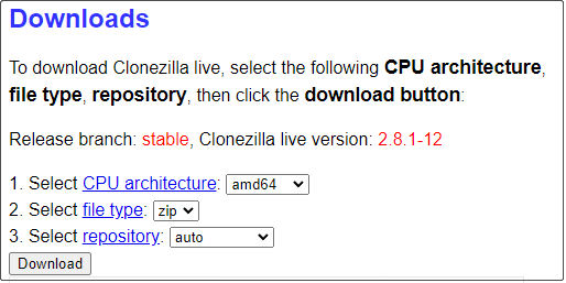 Clonezilla-Download für Windows 10/11